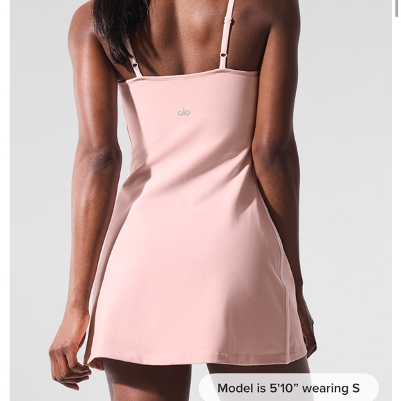 Alo Yoga Airbrush Streamlined Dress – Pink Quartz/White (Size XS) - Picture 3 of 4